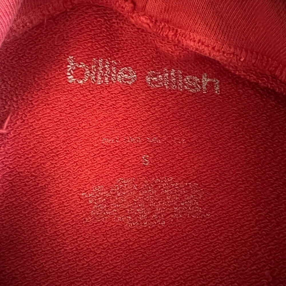 Billie Eilish Rare Happier Than Ever World Tour 2022 Red Hoodie Small - Picture 4 of 11